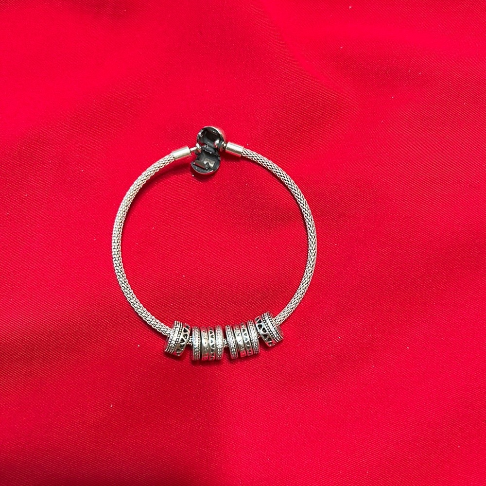 Pandora mesh bracelet with four charms